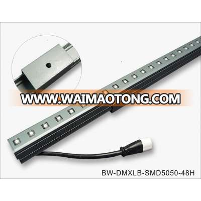 DMX 512 betterway led rgb full color smd 5050 48pcs rohs ip 67 linear bar for night club , bar and bulidings