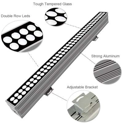 DMX RGB Linear led wall washer Aluminum alloy 120W outdoor decorative led wall wash lighting for buildings bridges